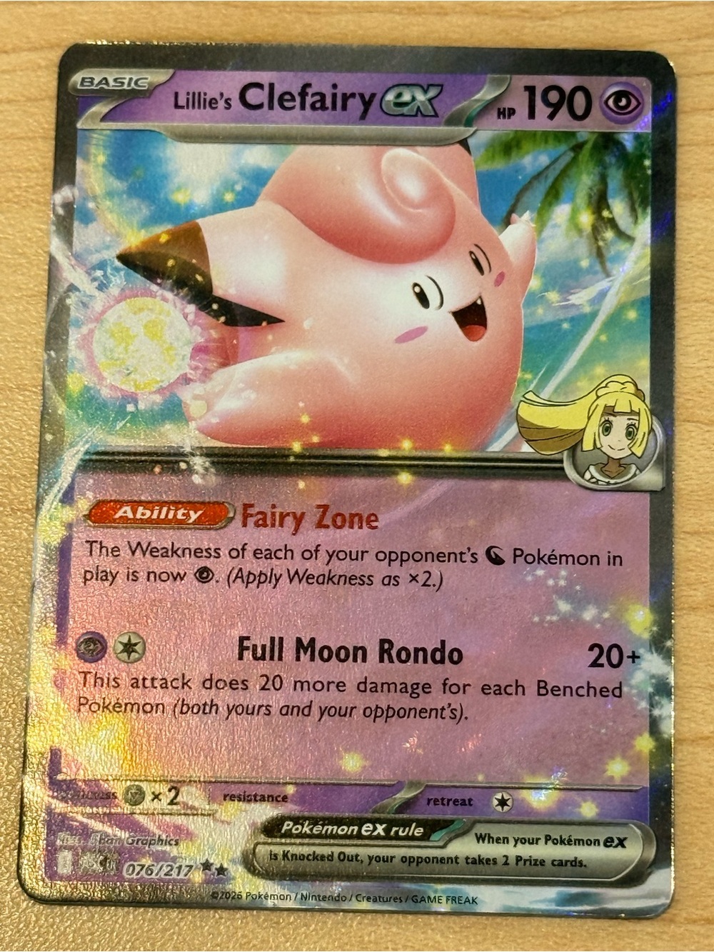 Lillie's Clefairy ex 076/217 Me: Ascended Heroes Holo